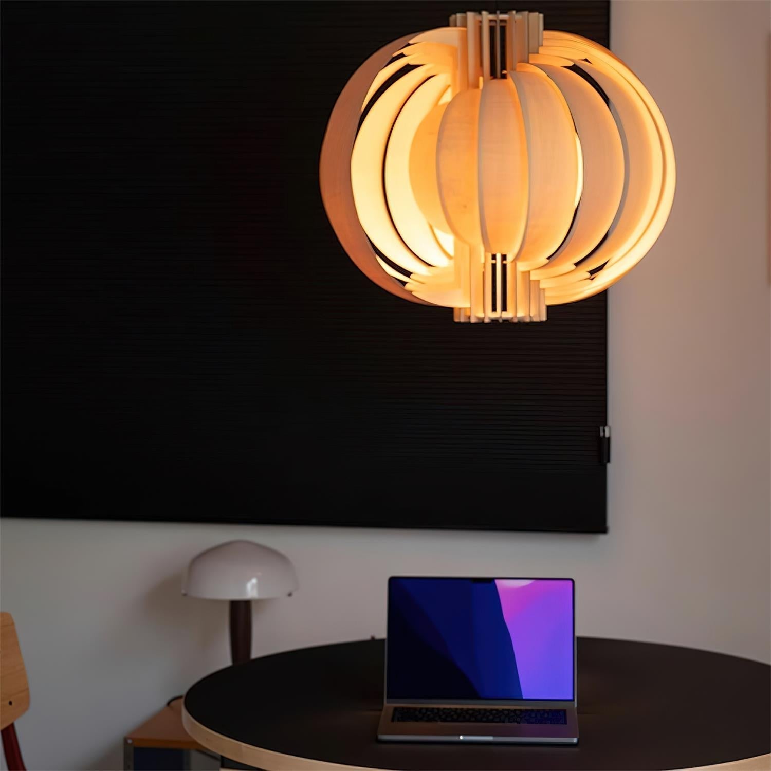 Wooden Lantern Pendant Lamp Layered Organic - Letslighting