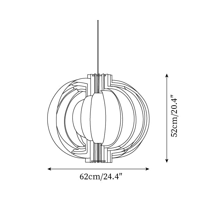 Wooden Lantern Pendant Lamp Layered Organic - Letslighting