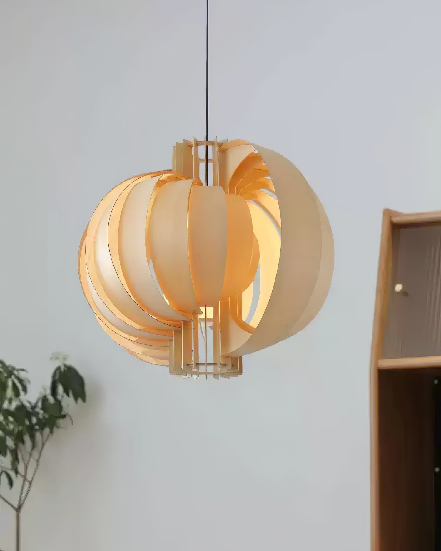 Wooden Lantern Pendant Lamp Layered Organic - Letslighting