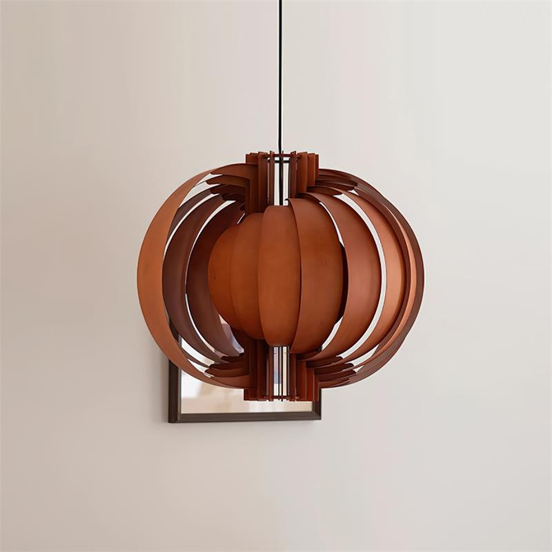 Wooden Lantern Pendant Lamp Layered Organic - Letslighting