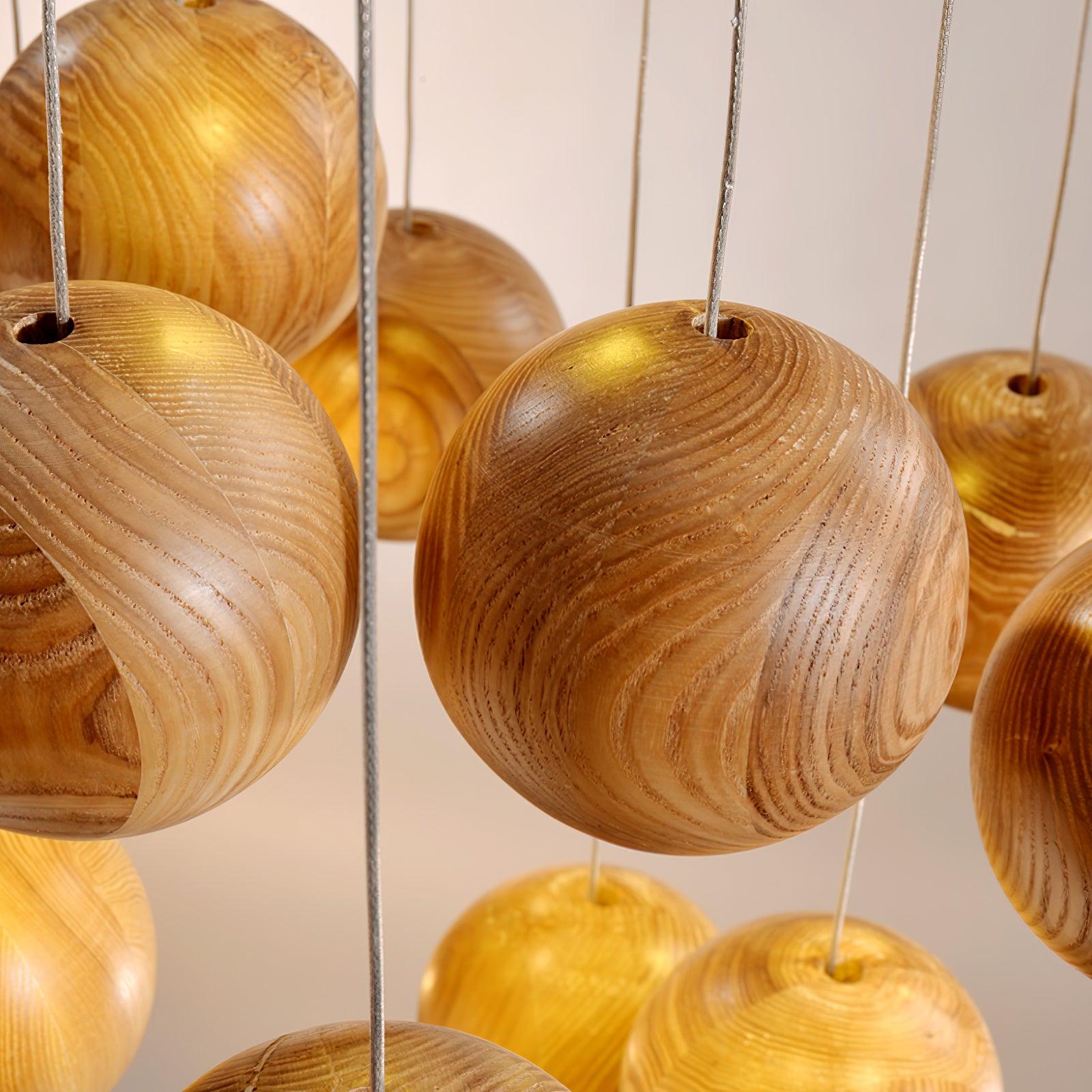 Ulvararis Suspension en bois Nordic Orb Sphere Cluster - Neutralighting