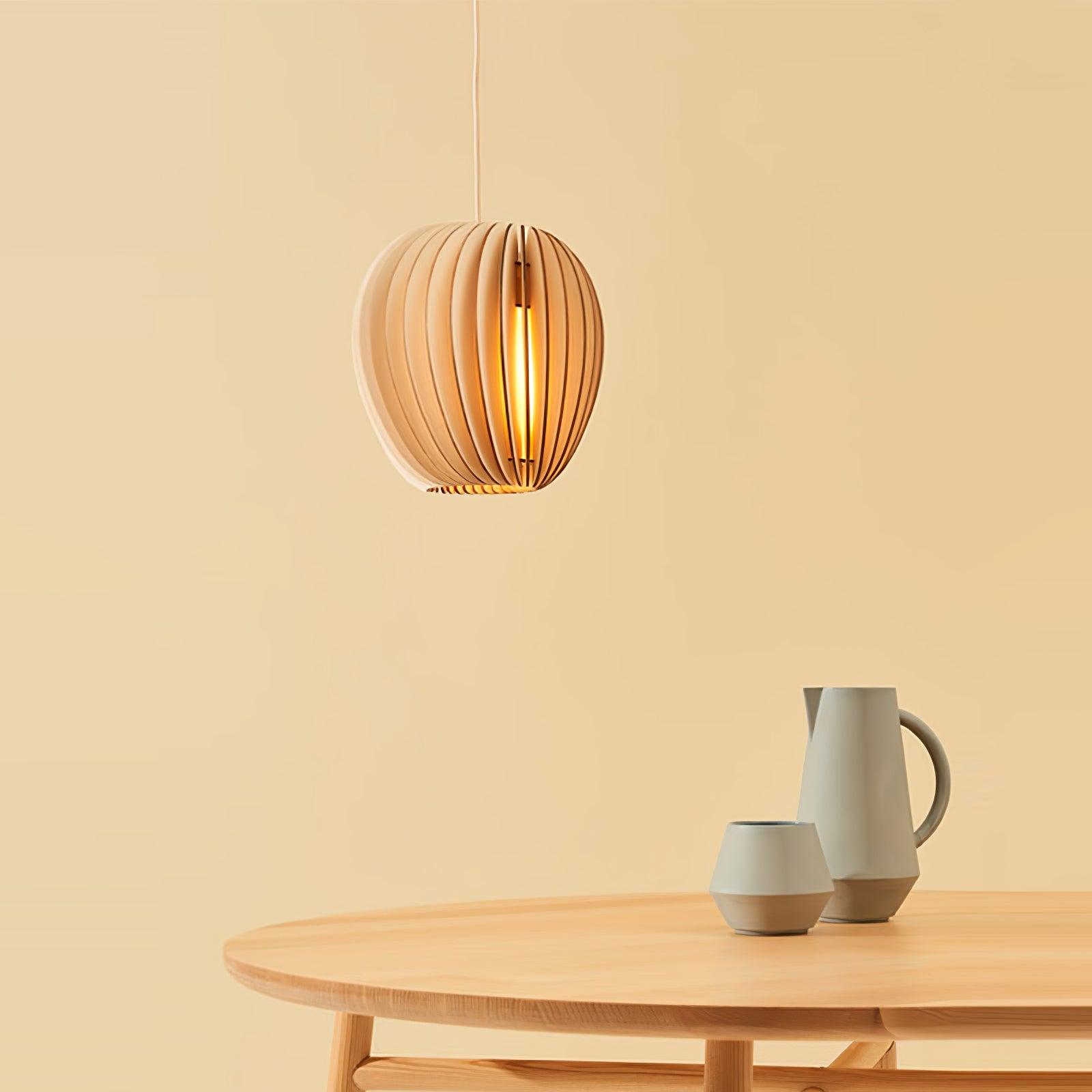 Vovene Élégance Unique Sphère Bois Suspension - Neutralighting