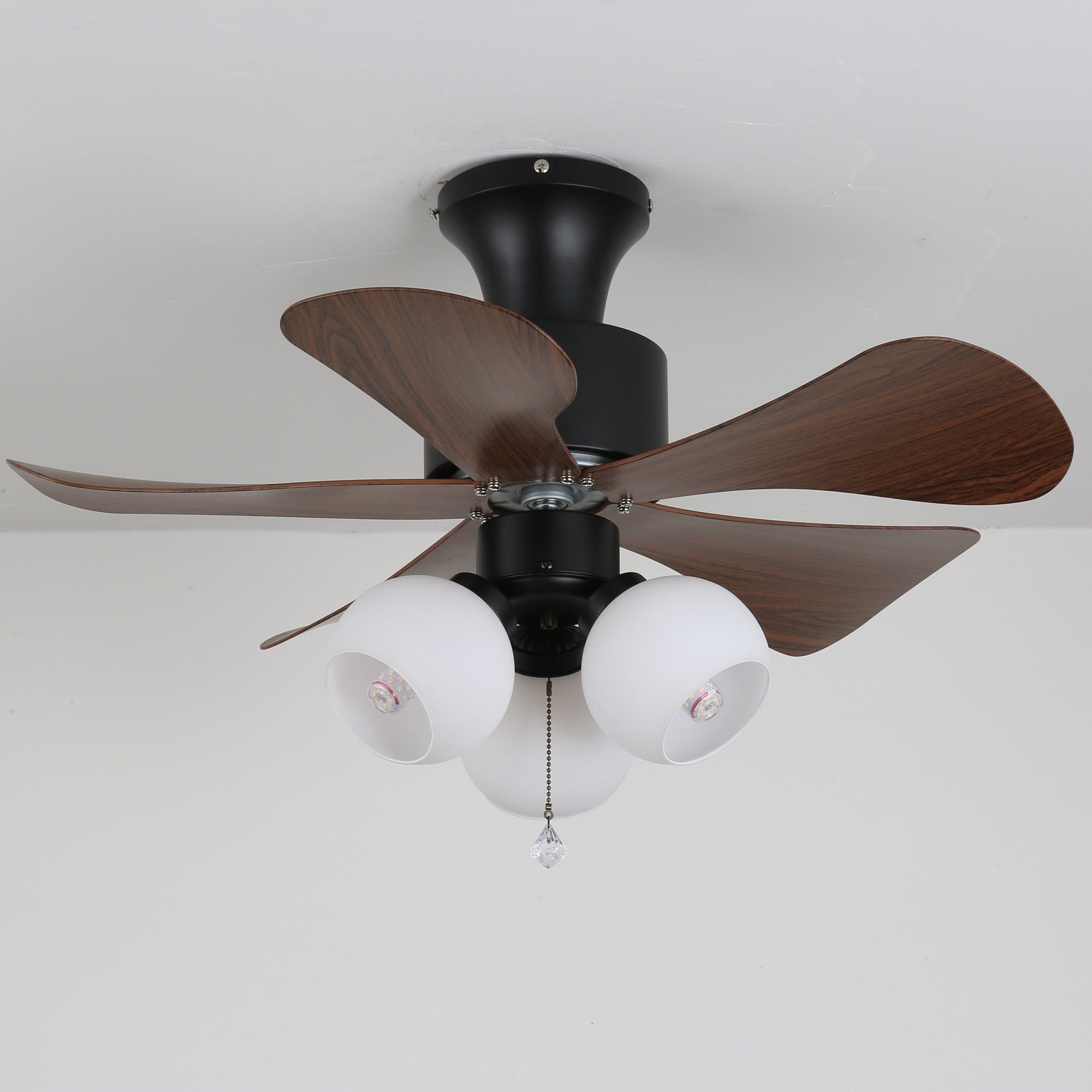 Schéma des dimensions du Plafonnier Ventilateur Lunara en Bois Vintage