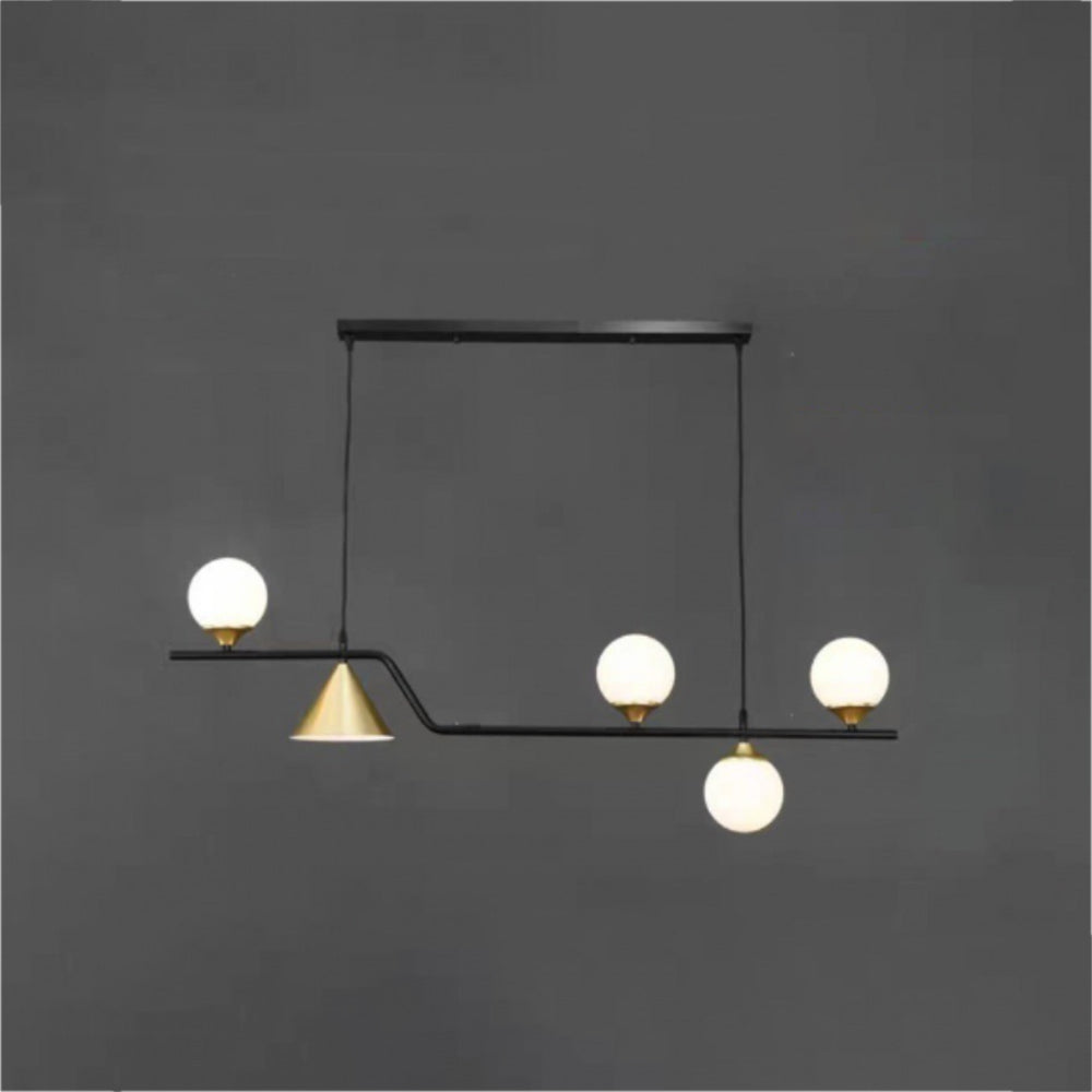 Ray Moderne LED Suspension Noir/Or Verre Salon/Chambre à Coucher - Neutralighting