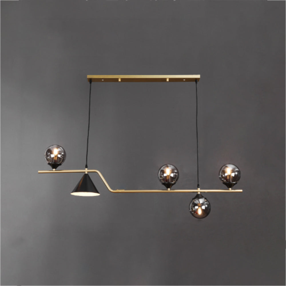 Ray Moderne LED Suspension Noir/Or Verre Salon/Chambre à Coucher - Neutralighting