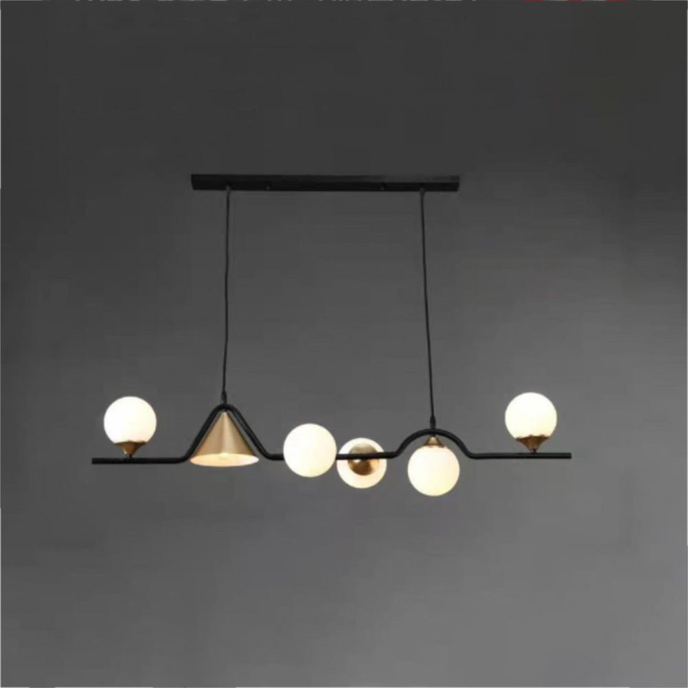 Ray Moderne LED Suspension Noir/Or Verre Salon/Chambre à Coucher - Neutralighting
