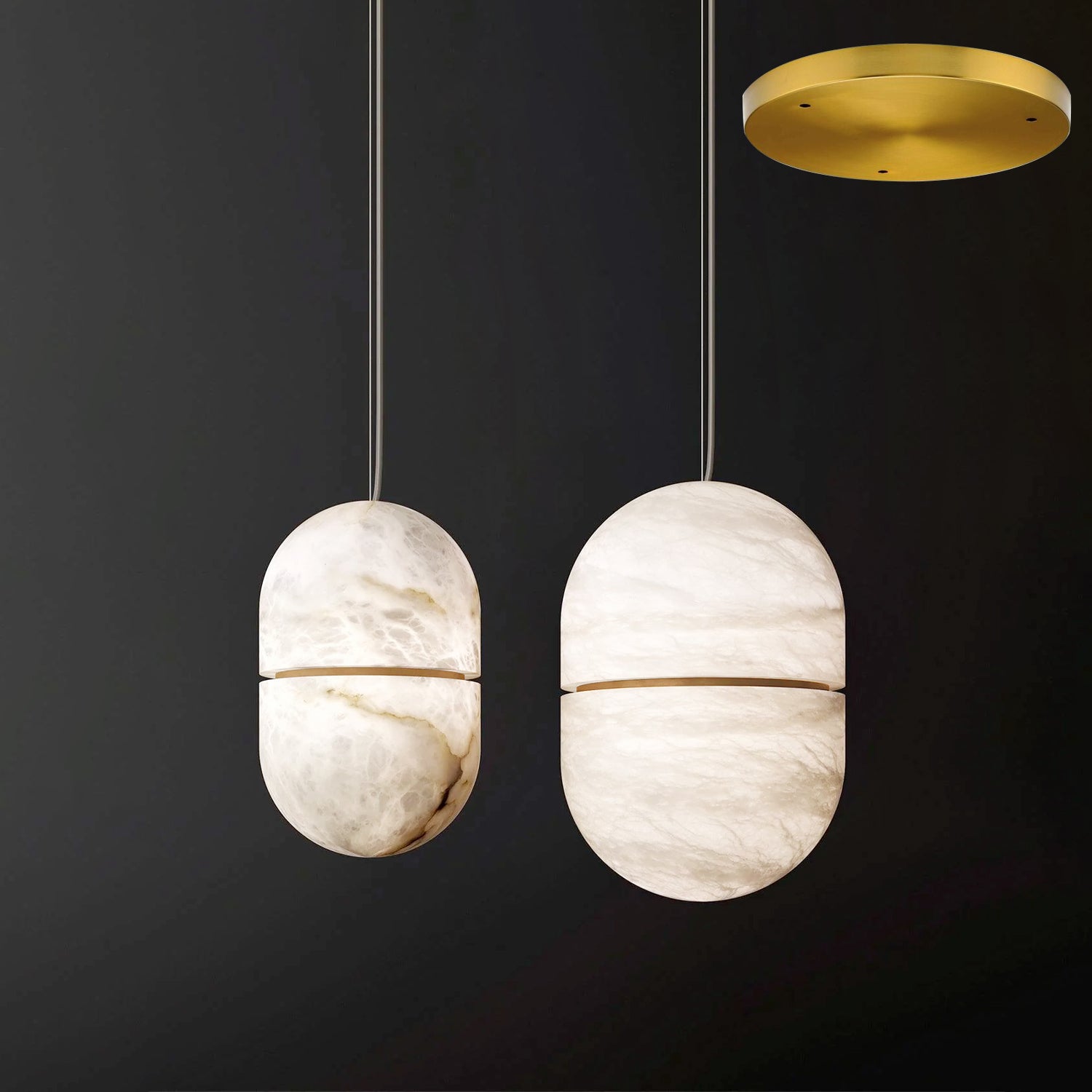Strata Albâtre Pendentif Lumière Capsule-Forme - Neutralighting