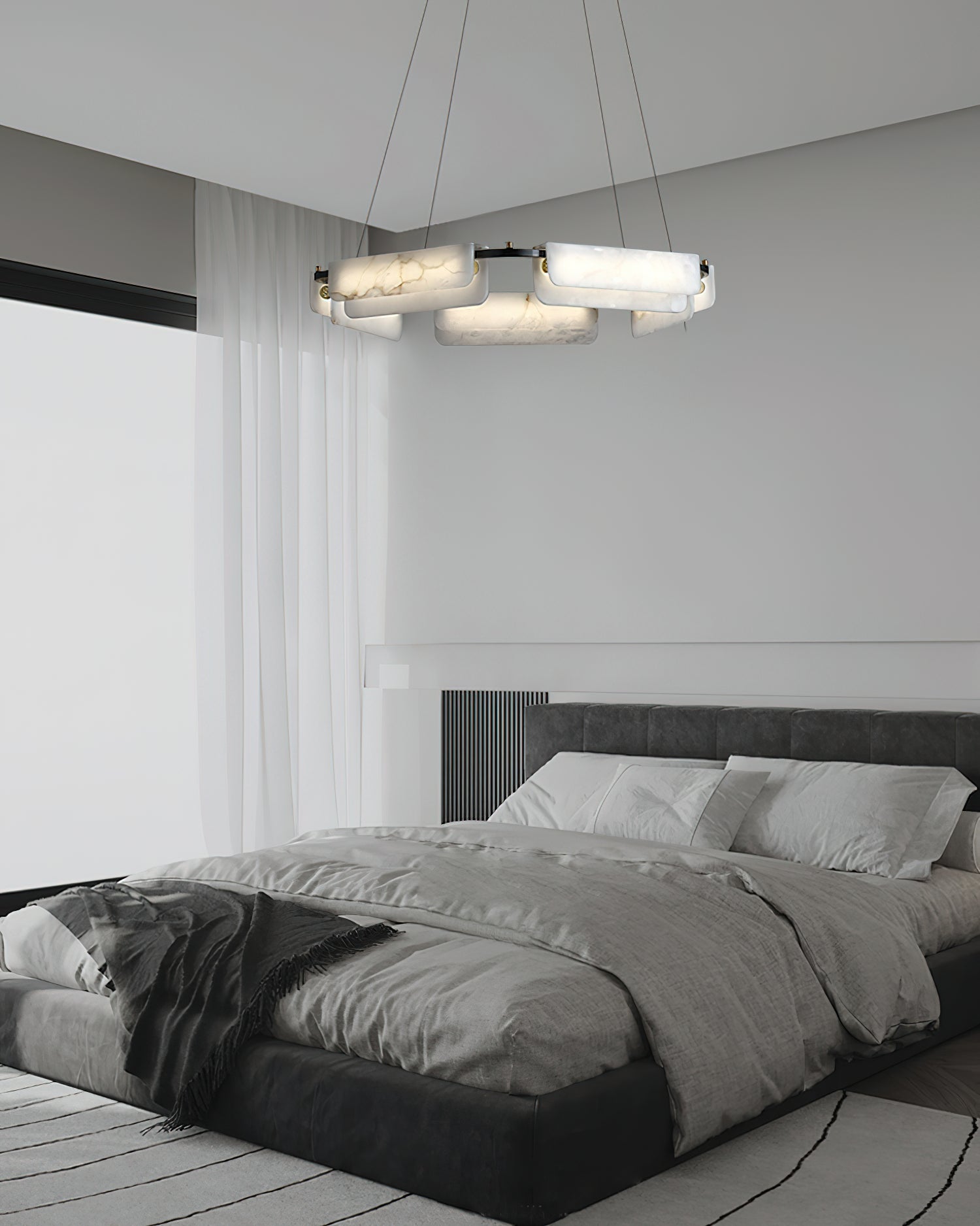 Syphaen Postmodern Luxury Metal Alabaster Chandelier - Lamp Copper