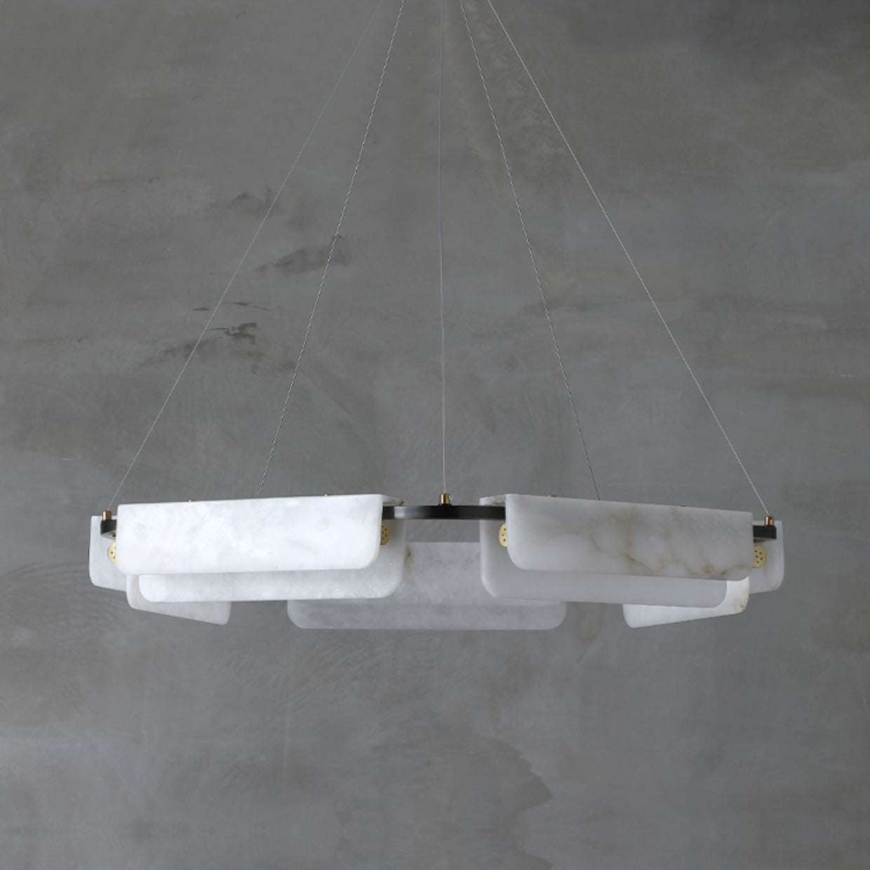 Syphaen Postmodern Luxury Metal Alabaster Chandelier - Lamp Copper