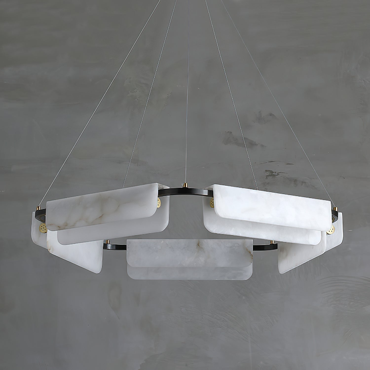Syphaen Postmodern Luxury Metal Alabaster Chandelier - Lamp Copper