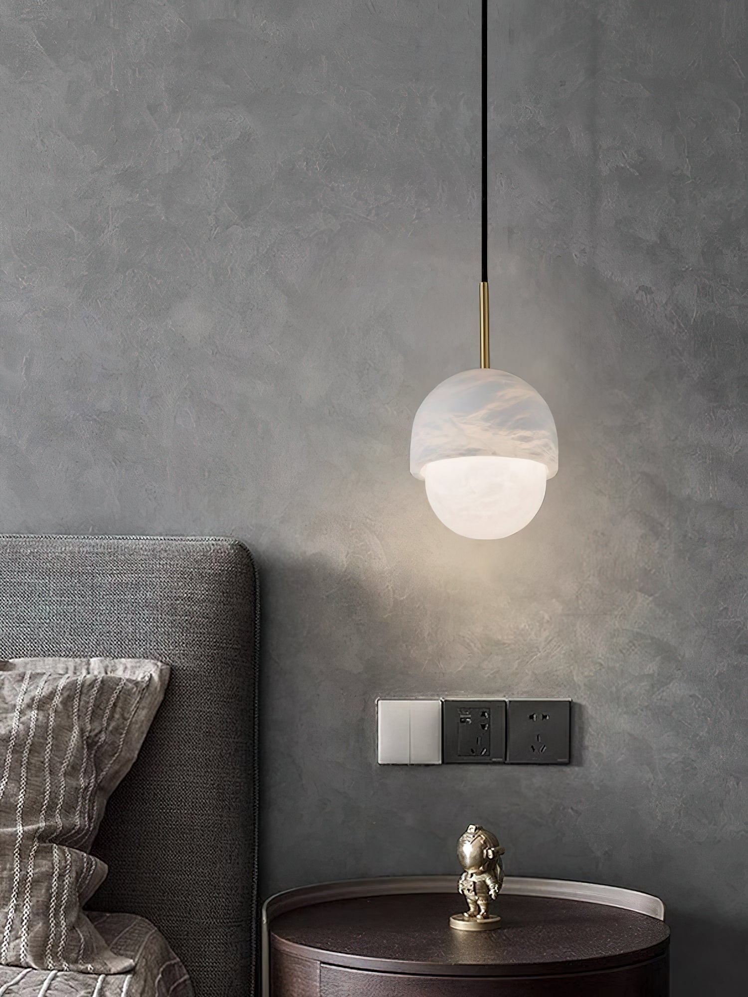 Aurzorus Modern Minimalist Art Alabaster Pendant Light - Lamp Copper