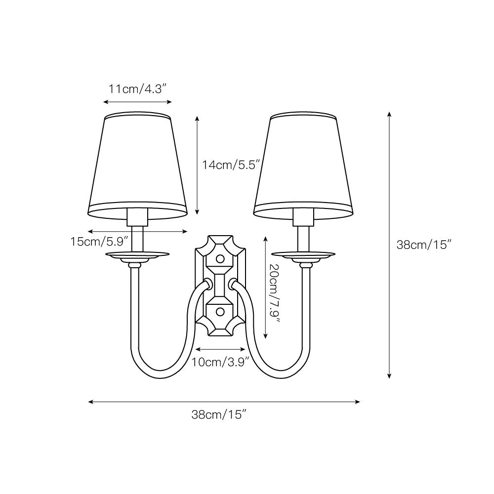 Ilsolion Applique Murale Métal Tissu Industriel Vintage - Neutralighting