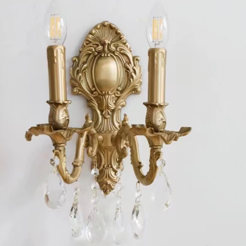 Silva Luxe Vintage LED Intérieur Applique Murale Métal Cristal Salon Couloir