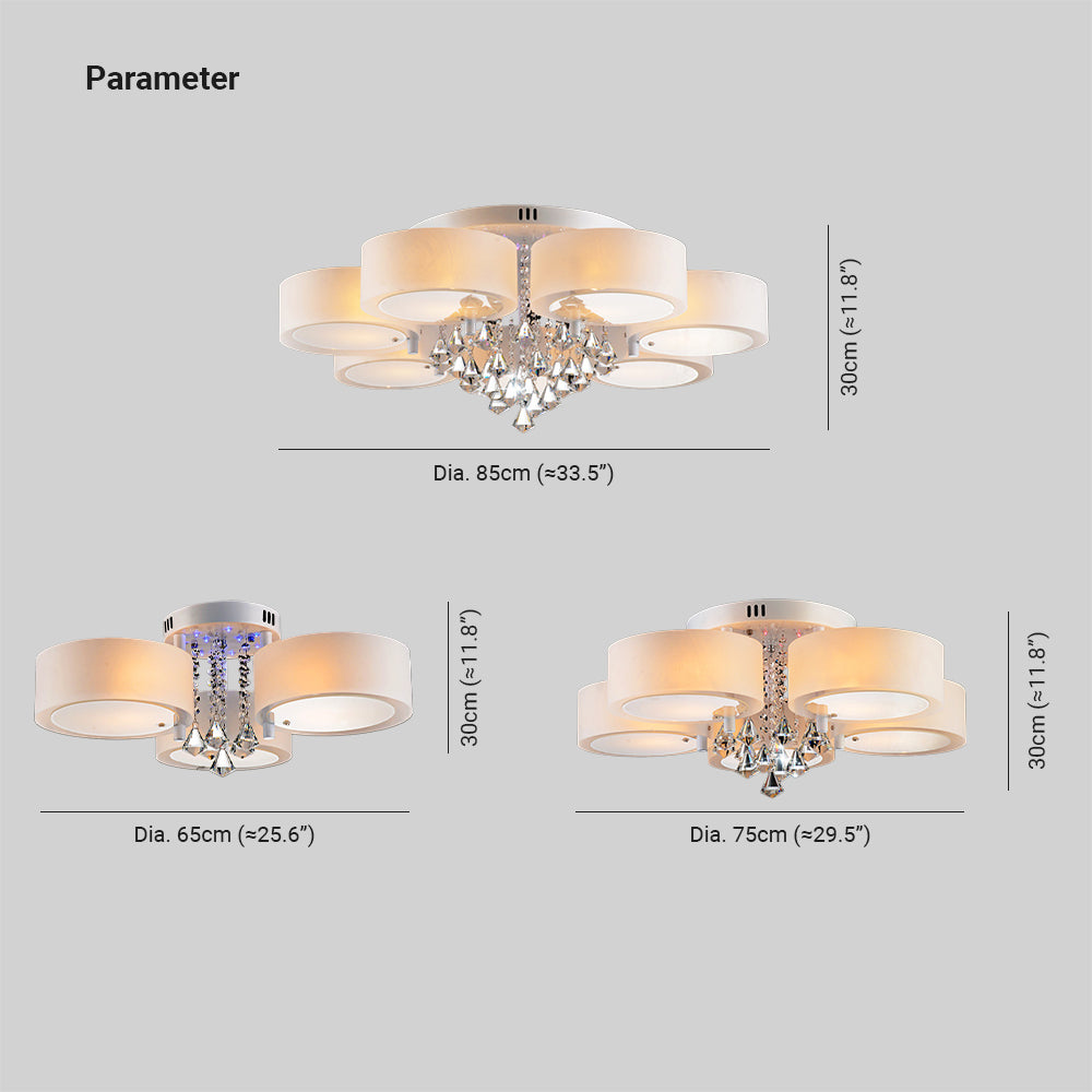 Arisha Moderne Rond Acrylique Verre Plafonnier Couloir