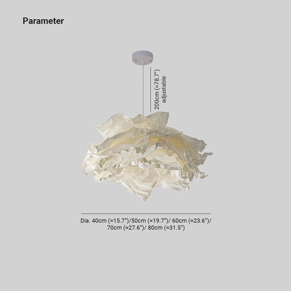 Ritta Wabi-sabi Nuage Métal Papier LED Suspension Étude Chambre à Coucher - Neutralighting