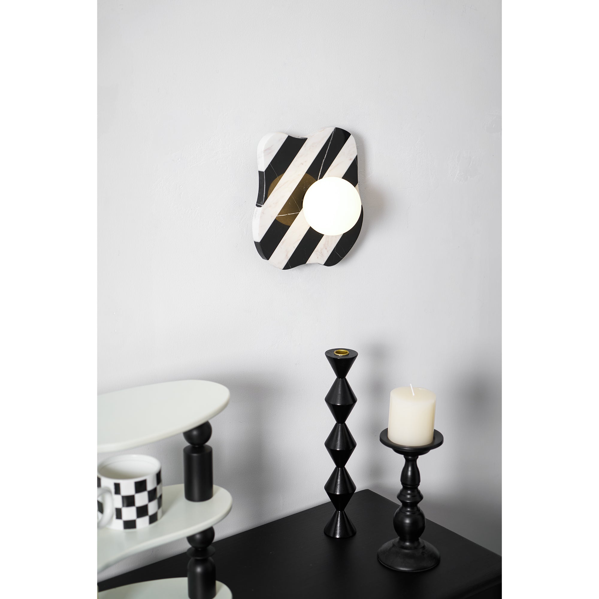 Curinis Individual Creativity Zebra Marble Glass Wall Lamp - Lamp Copper