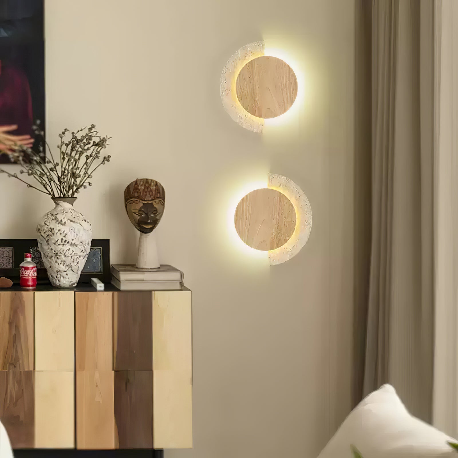 Coraeen Applique Murale Demi-Lune en Travertin - Neutralighting