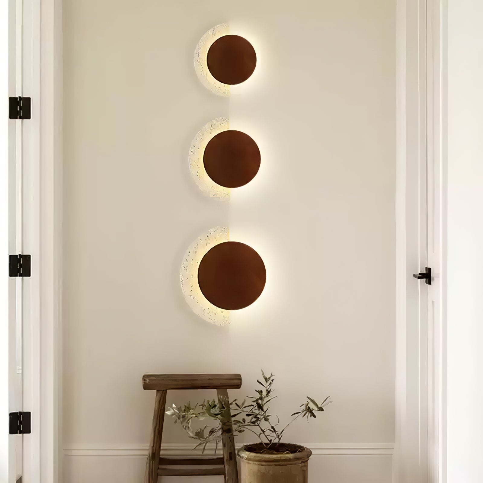 Coraeen Applique Murale Demi-Lune en Travertin - Neutralighting