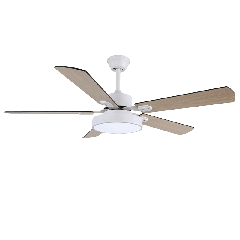 Ventilateur de plafond Aerilux présentant son éclairage LED intégré