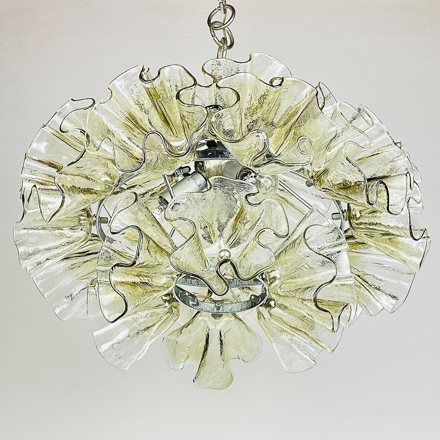 Zerelle Lampe Pendante Verre Froncé Fleur - Neutralighting
