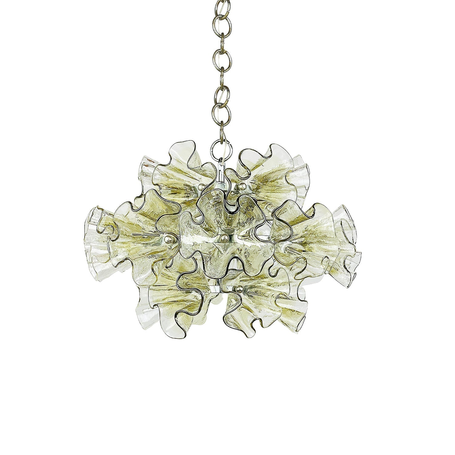 Zerelle Lampe Pendante Verre Froncé Fleur - Neutralighting