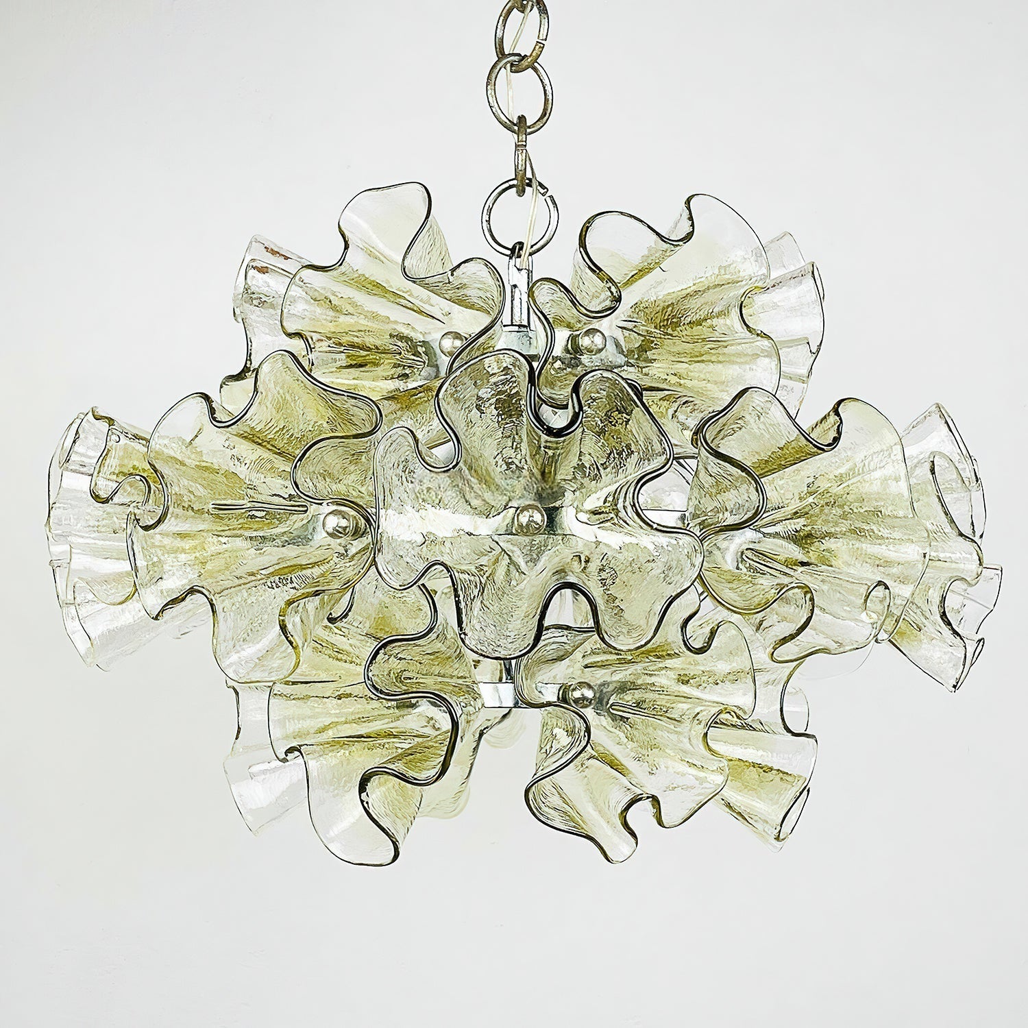 Zerelle Lampe Pendante Verre Froncé Fleur - Neutralighting
