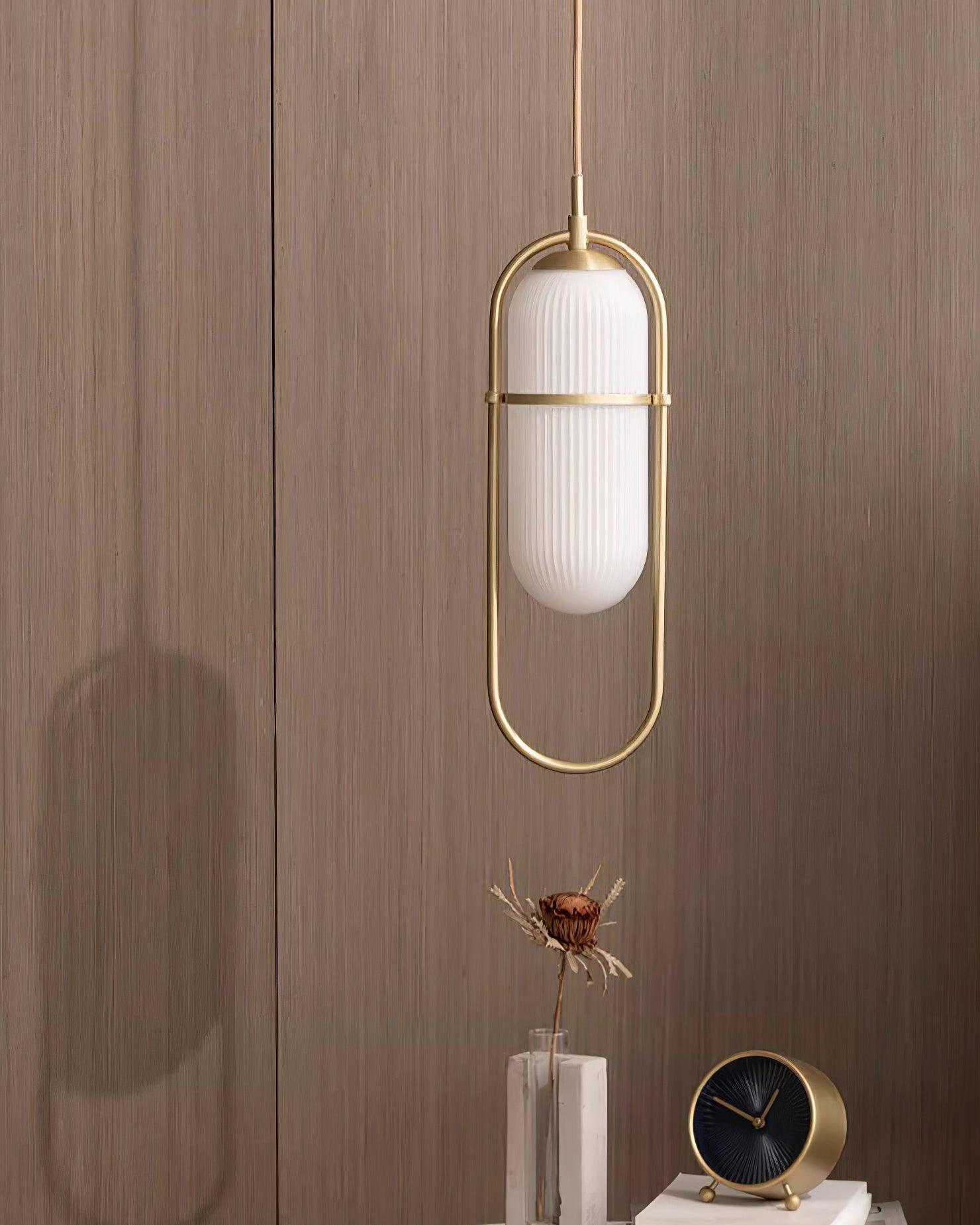 Zesta Pendant Lamp Ribbed Glass Minimalist - Letslighting