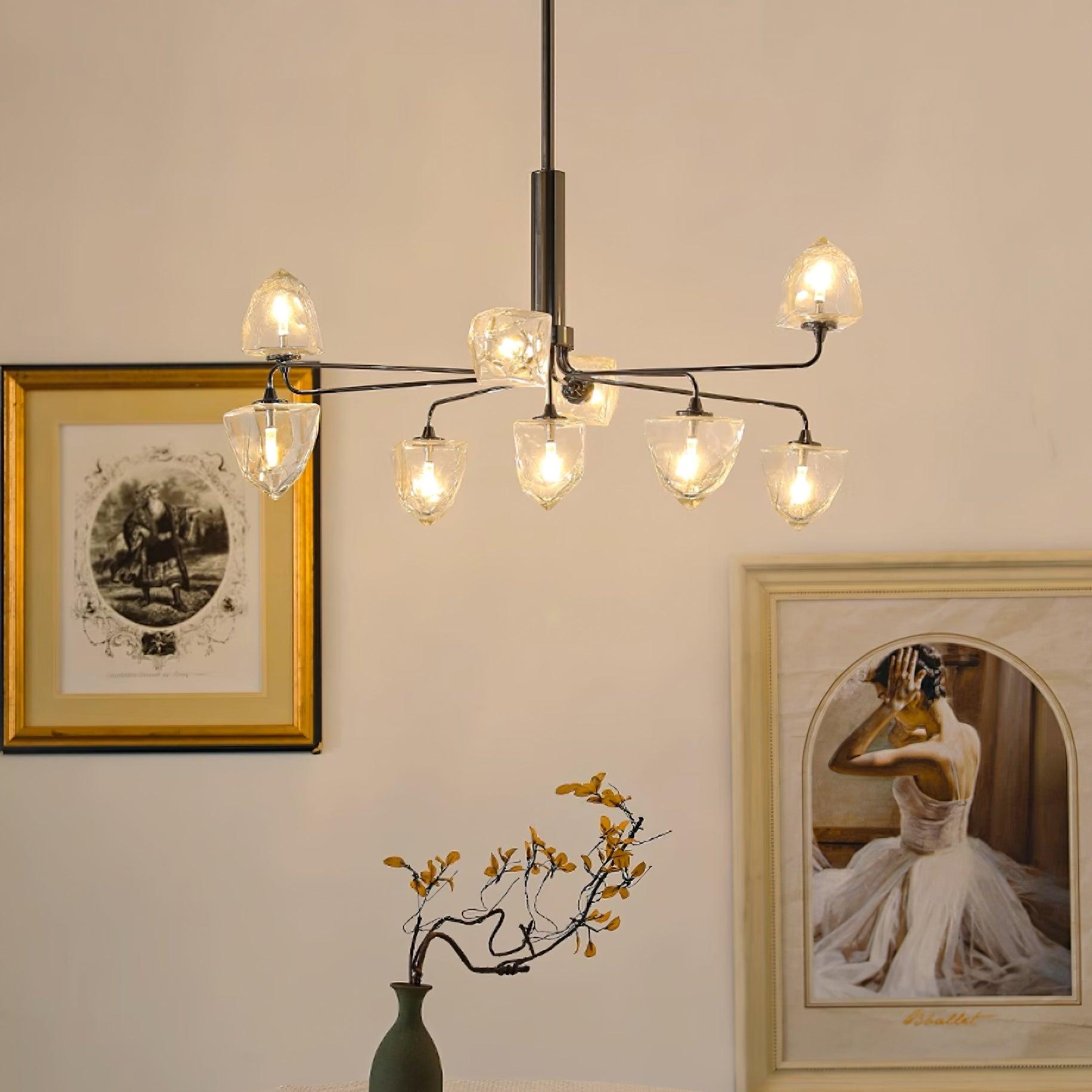 Zevin Lustre Abat-jours en Verre Facetté Bras en Laiton Artisanal - Neutralighting