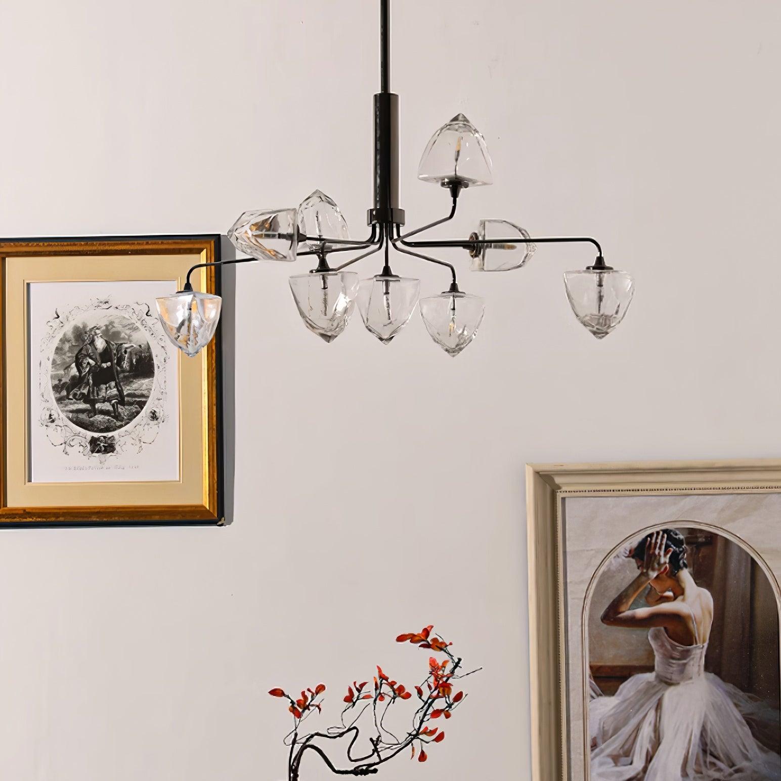Zevin Lustre Abat-jours en Verre Facetté Bras en Laiton Artisanal - Neutralighting