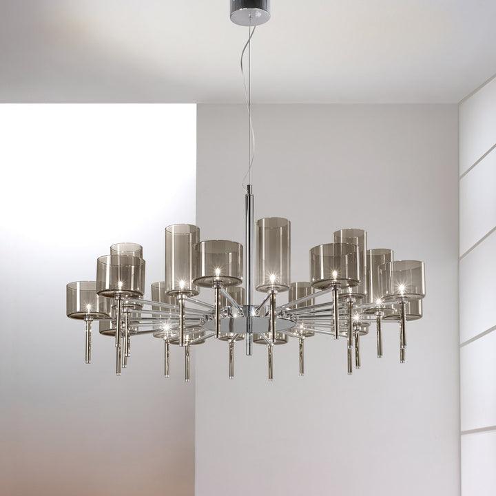 Zonia Lustre Disposition de Cylindres en Verre Chrome - Neutralighting