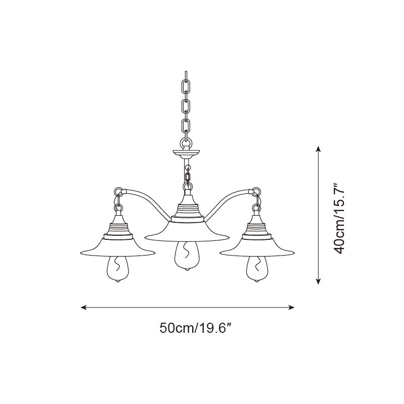 Zowie Chandelier Curved Vintage Flair - Letslighting