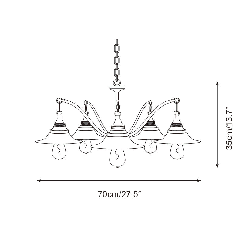 Zowie Chandelier Curved Vintage Flair - Letslighting