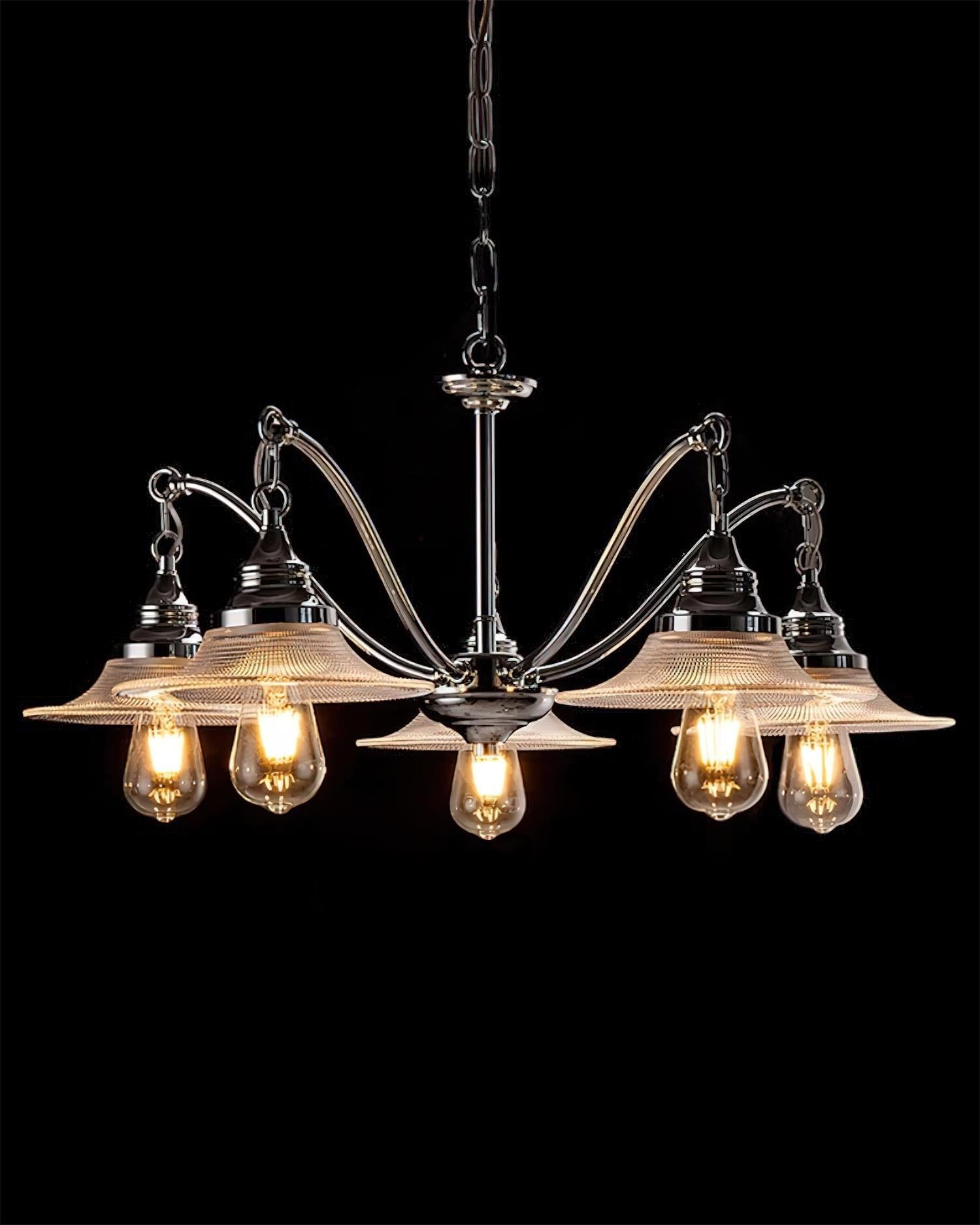 Zowie Chandelier Curved Vintage Flair - Letslighting