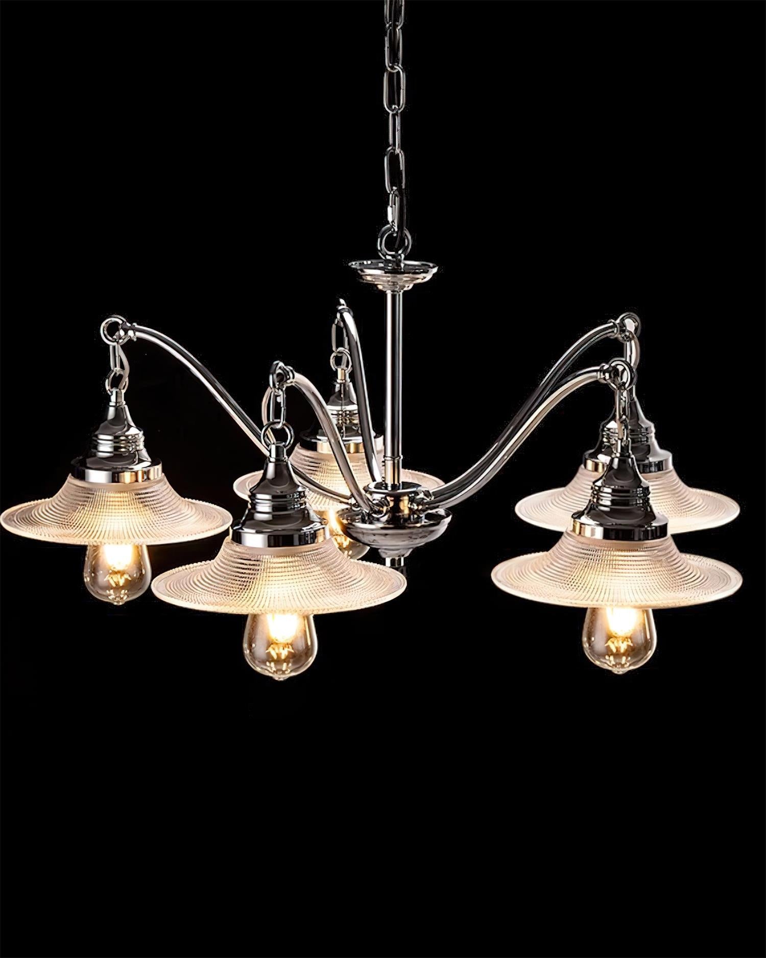 Zowie Chandelier Curved Vintage Flair - Letslighting