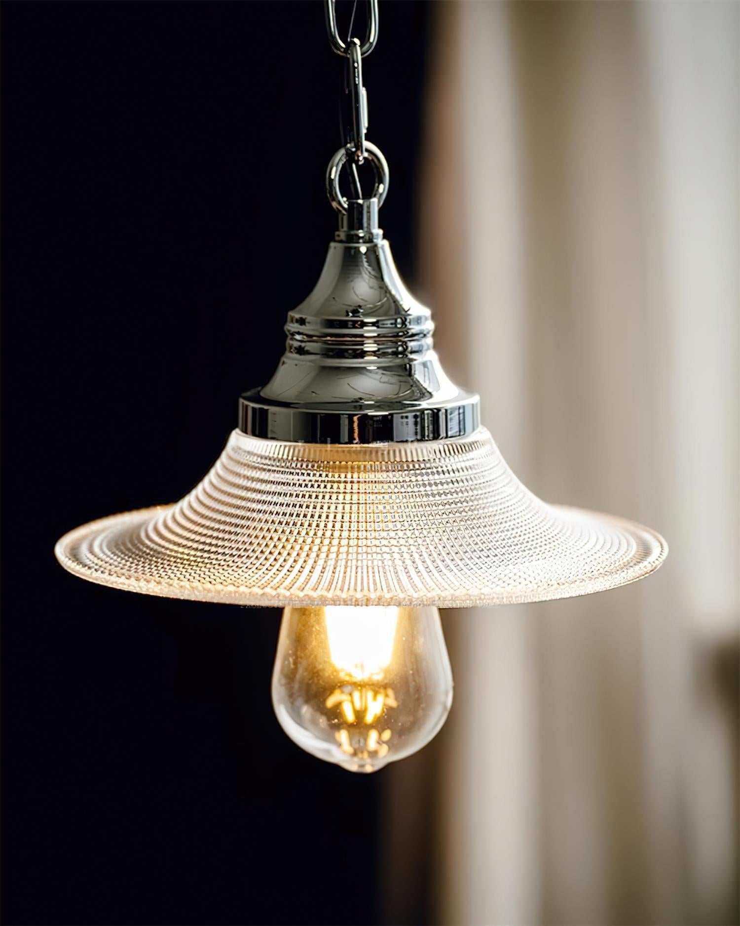 Zowie Lampe Pendente Verre Prismatique & Chrome - Neutralighting