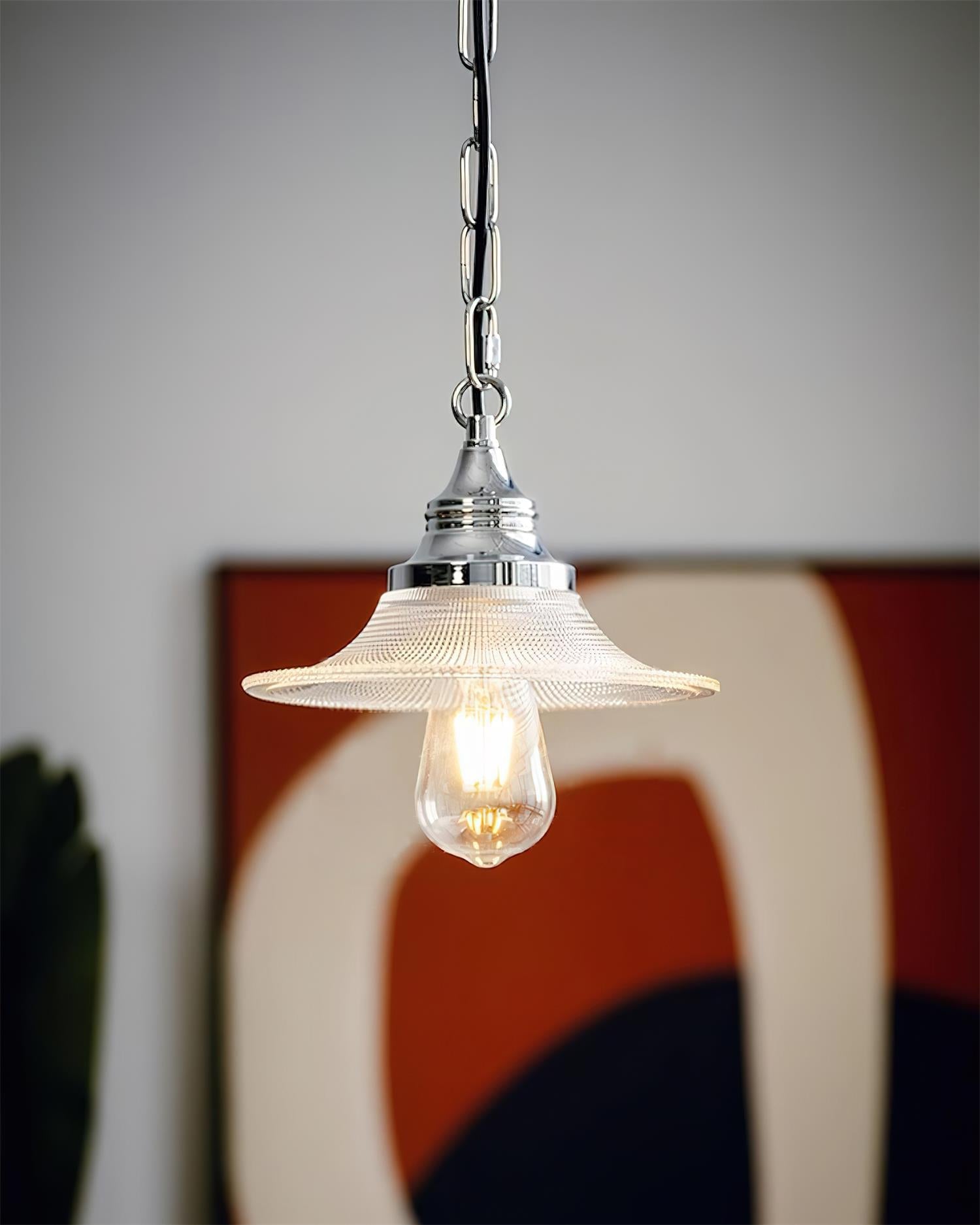 Zowie Lampe Pendente Verre Prismatique & Chrome - Neutralighting