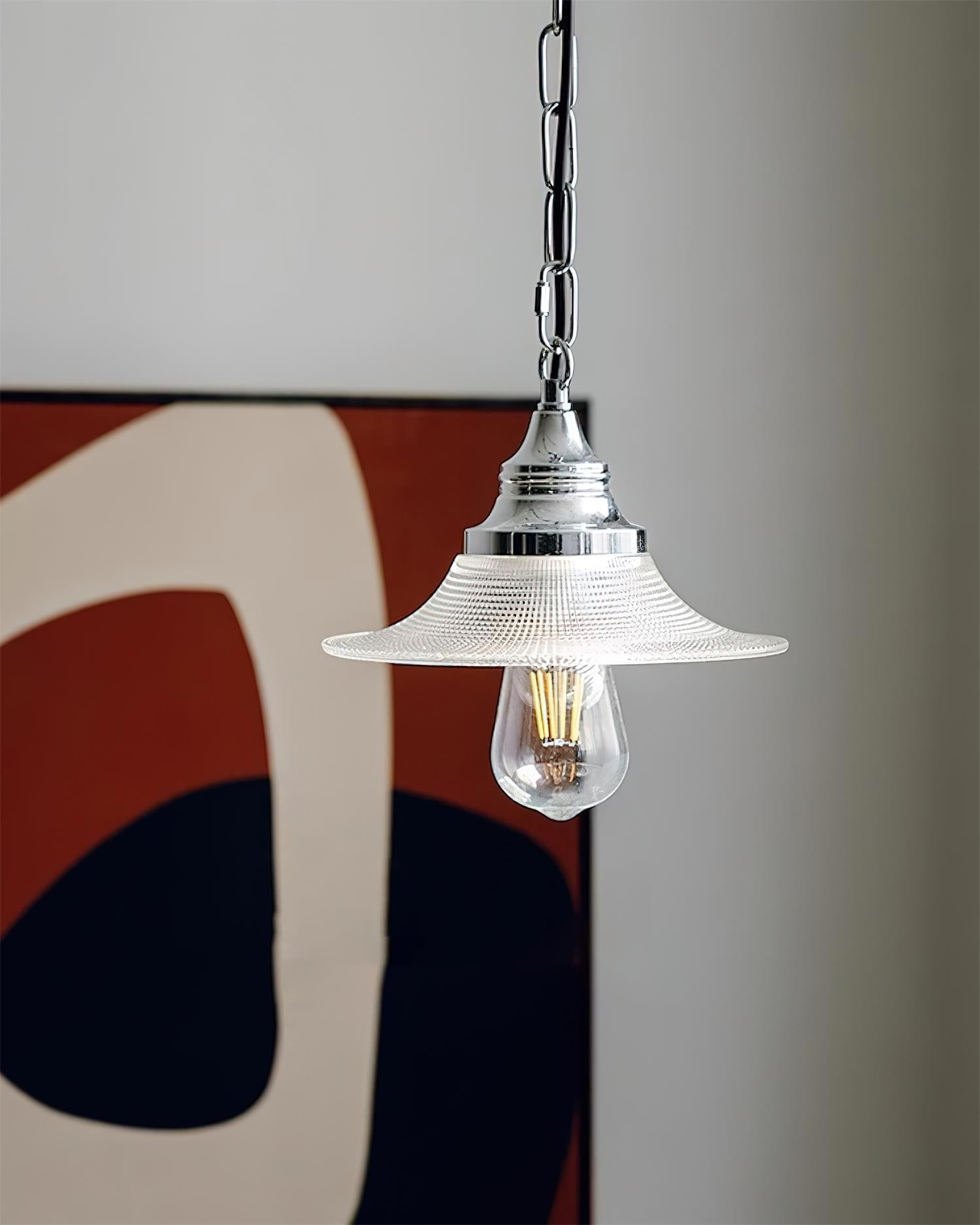 Zowie Lampe Pendente Verre Prismatique & Chrome - Neutralighting