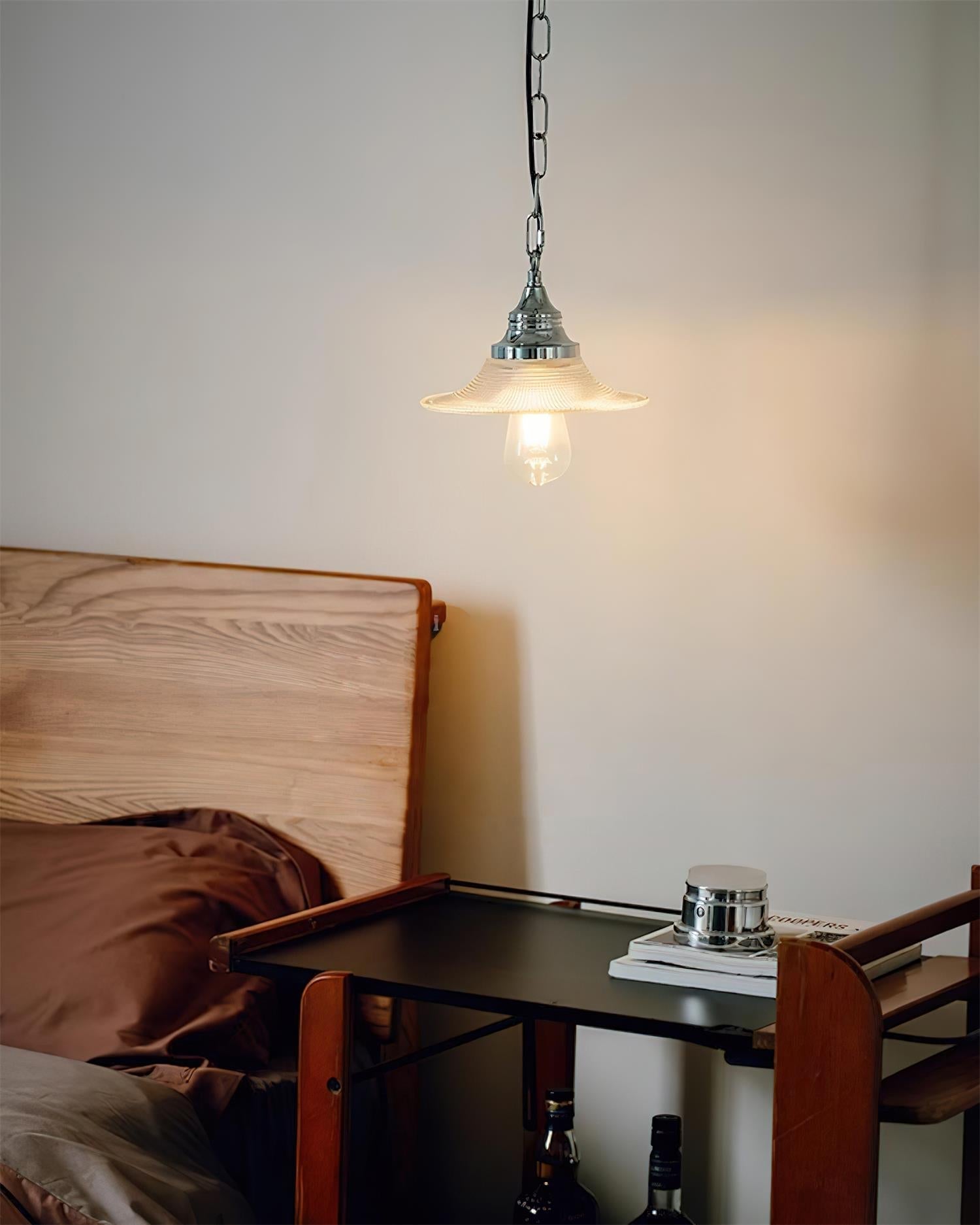 Zowie Lampe Pendente Verre Prismatique & Chrome - Neutralighting