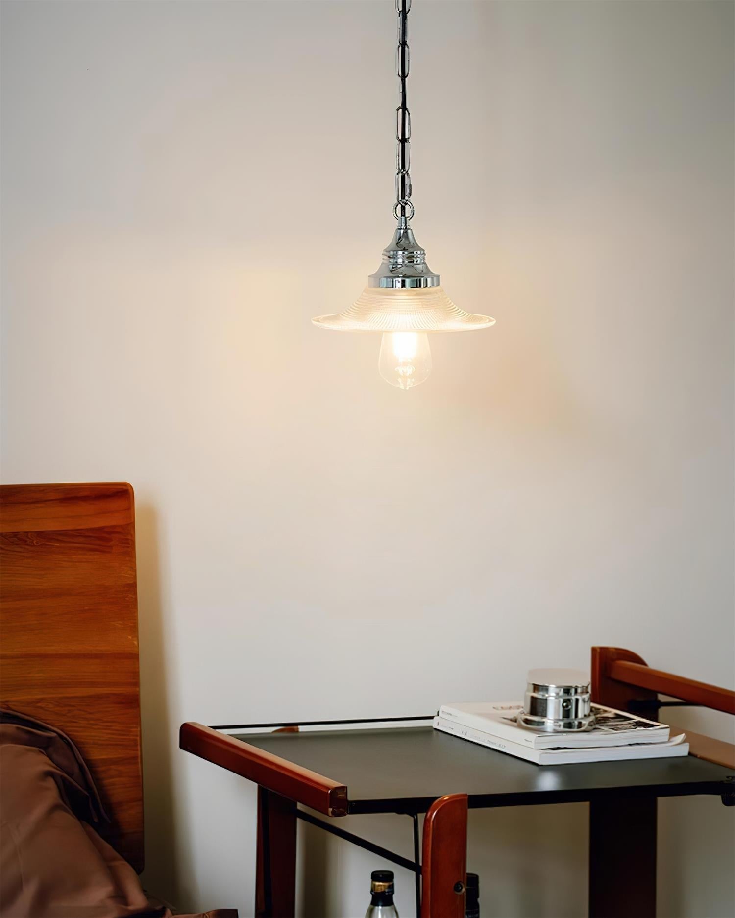 Zowie Lampe Pendente Verre Prismatique & Chrome - Neutralighting