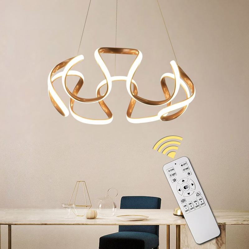 Clyra Suspension Linéaire Moderne Doré/Café/Gris. Salon - Neutralighting