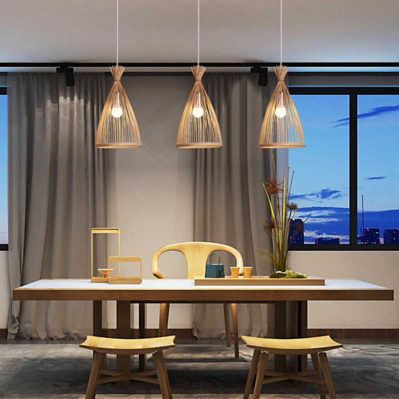 Ritta Suspension Cône Vintage, Bambo, Bois, Salon - Neutralighting