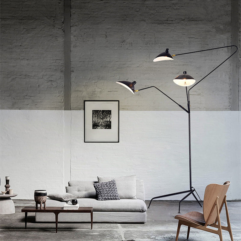 Arisha Lampadaire Cône Industriel, Métal, Noir, Salon - Neutralighting