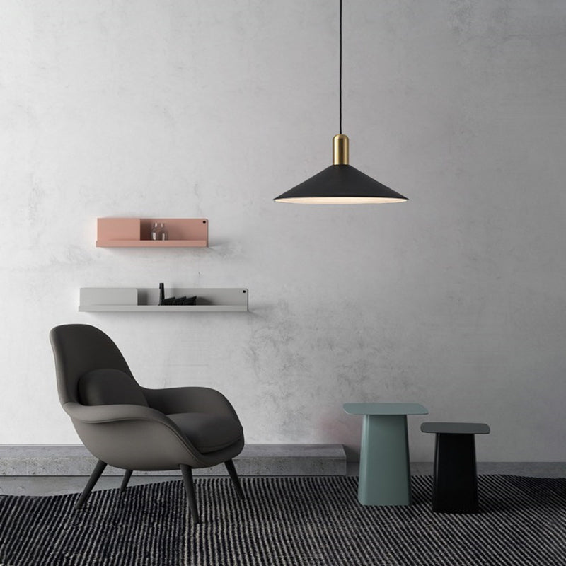 Arisha Suspension Moderne LED Acrylique/Métal, Noir/Blanc/Or, Salon - Neutralighting