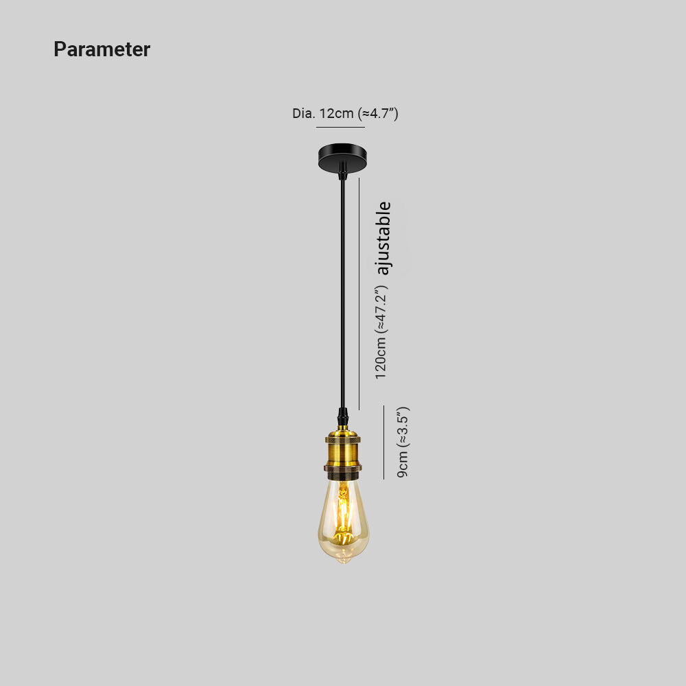 Silva Rétro LED Suspension Noir/Or Métal Verre Chambre À Coucher - Neutralighting