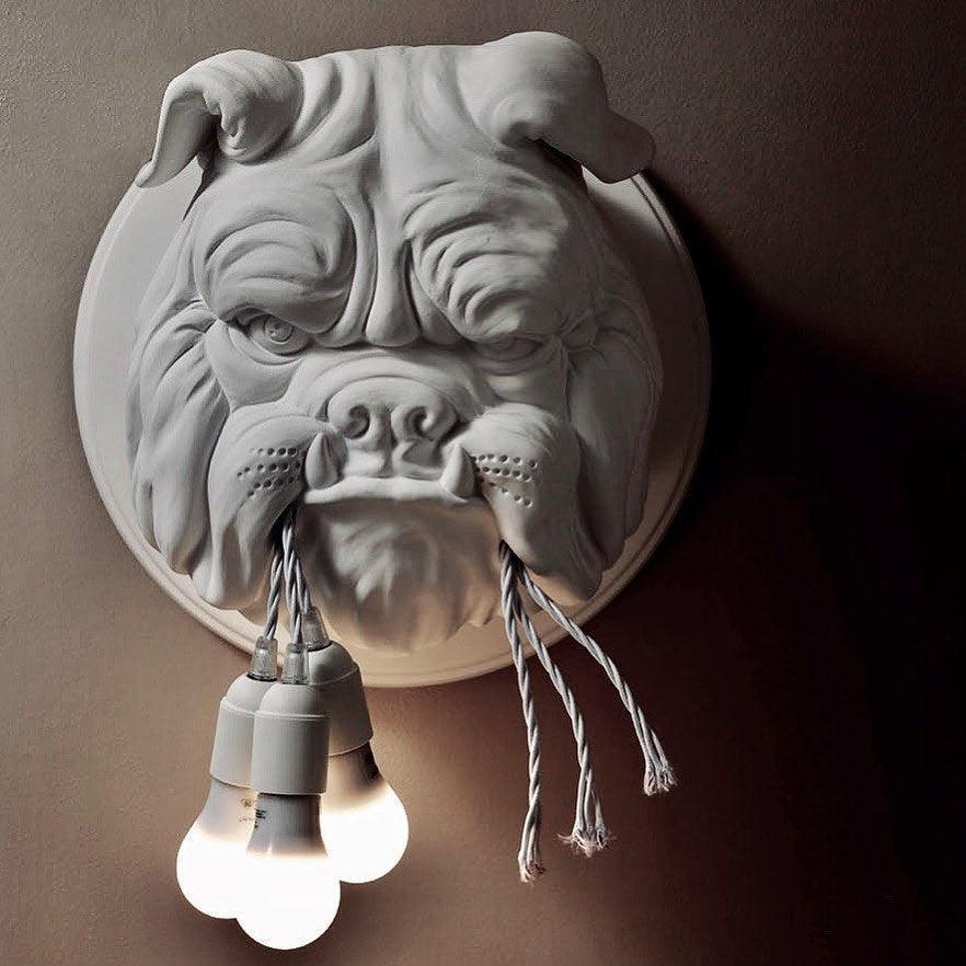 Lustra Applique Murale Sculpture Bulldog Fantaisiste - Neutralighting