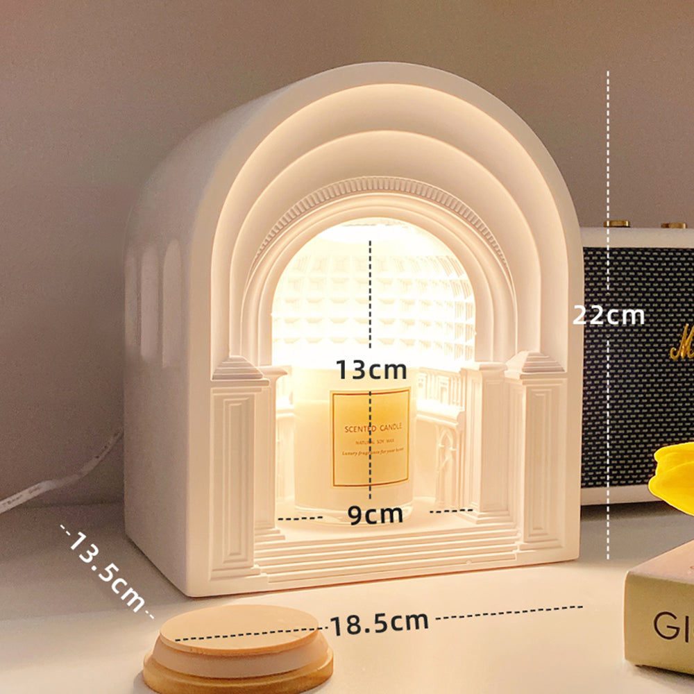 Ray Lampe de Table Dôme Art Deco, Plâtre, Blanc, Chambre/Salon - Neutralighting