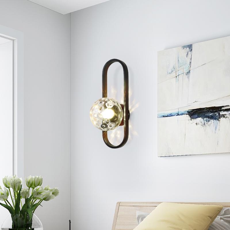 Valentina Applique Murale Globe Led Moderne, Métal, Or/Noir, Chambre - Neutralighting