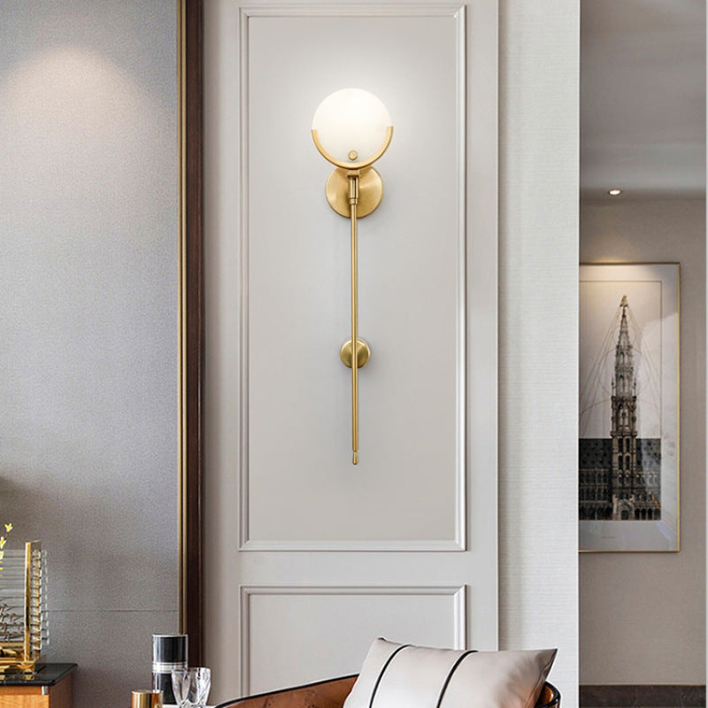 Valentina Applique Murale Globe Moderne Métal/Dolomite Or Chambre - Neutralighting