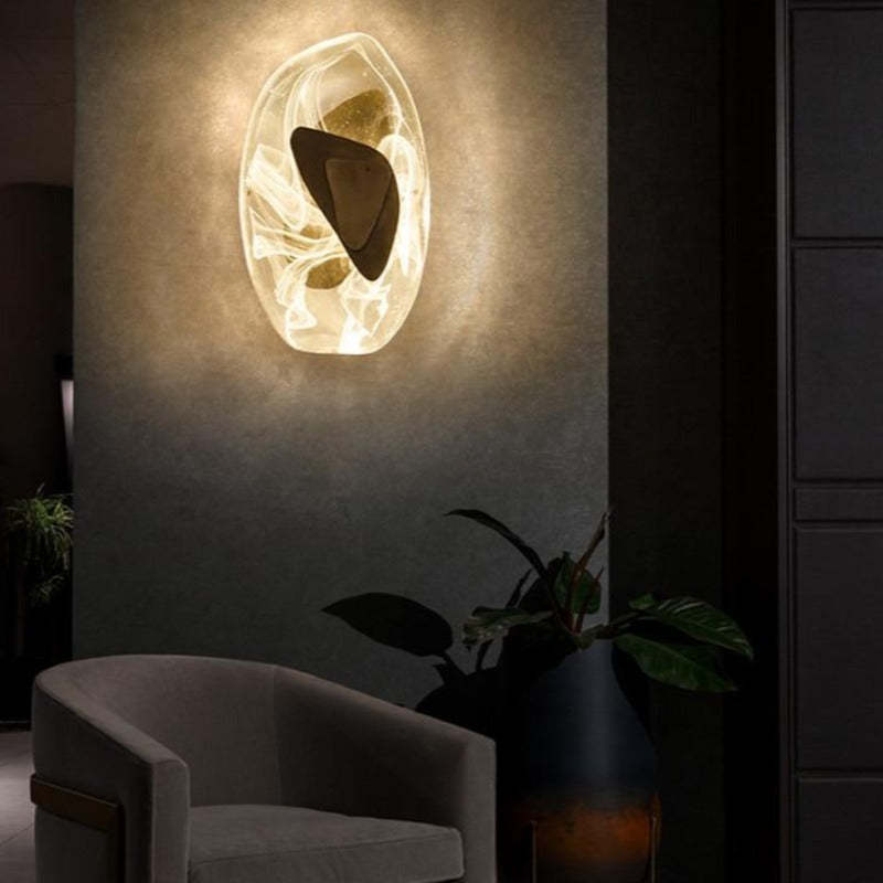 Arisha Applique Murale Art Deco Irrégulier Led Nordique, Métal, Or/Noir, Chambre - Neutralighting
