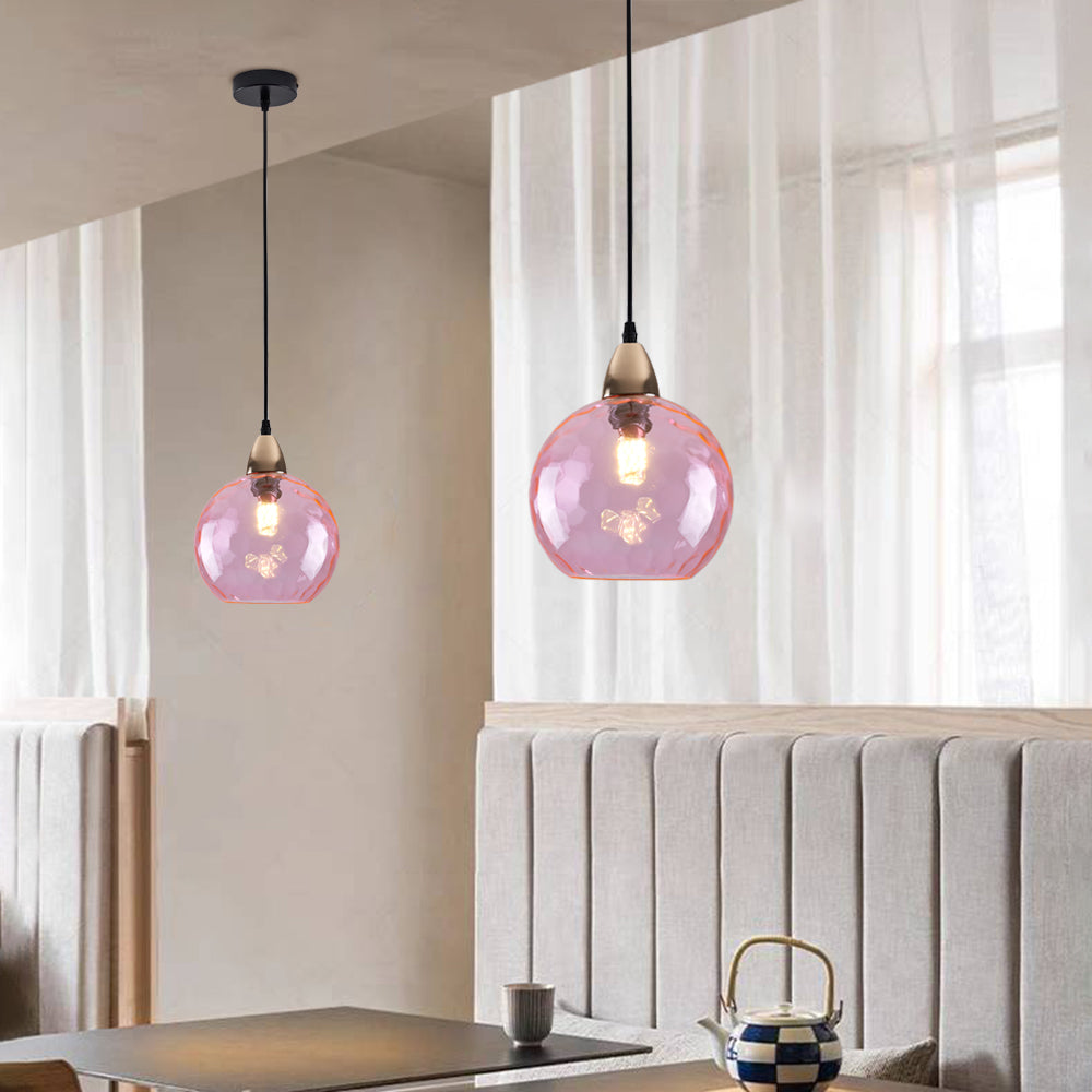 Water Ripple Suspension Boule Moderne Verre Rouge/Vert/Bleu Salon - Neutralighting